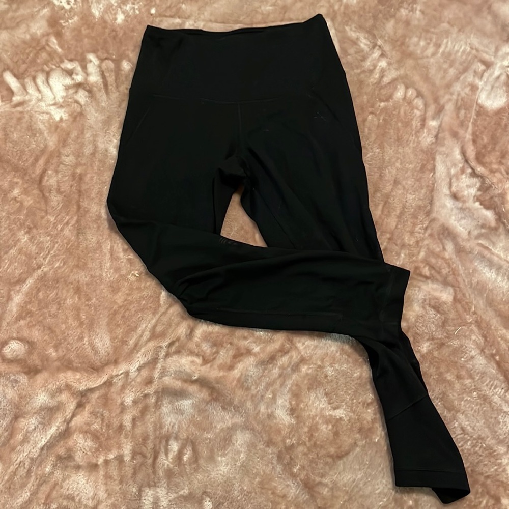 Yogalicious black semi sheer cropped yoga leggings